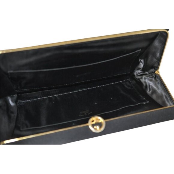 1960's Gucci mod black silk interlocking GG clutch purse - Picture 2 of 12